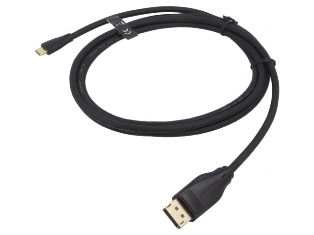 Adapter; DisplayPort-stekker,USB-C-stekker; verguld; 2m; zwart Adapter; DisplayPort-stekker,USB-C-stekker; verguld; 2m; zwart